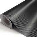 DIYAH 3D Black Carbon Fiber Film Twill Weave Vinyl Sheet Roll Wrap DIY Decals (48" X 60" / 4FT X 5FT)