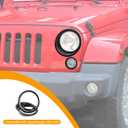 Headlight Bezels Headlight Cover Trim & Front Turn Signal Light Trim Cover Fit for Jeep Wrangler JK JKU 2007-2017, Exterior Accessories, Black