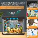 Vehipa Fish Tank, 2.4 Gallon Fish Aquarium, Fish Tank Starter kit with Smart Humidifier, Temperature Display, 7-Color Lighting, 3 in 1 Quiet Pump with Filteration & Oxygenation & Circulation
