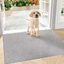 COSY HOMEER Indoor Door Mat Floor Mats Dirt Trapper Wet Shoes and Paws, Front Door Outside Entry Welcome Outdoor Entrance Dog Cat Mat, Anti Slip Washable, 24"x35",Grey