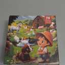 Floor Puzzle for Kids Ages - 70 Piece Large Farm Themed Round Floor Puzzle for Kids Ages 3 4 5 6 7 8 - Toddler Preschool Farm Educational Toy Gift