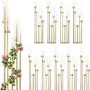 Gold Candelabra Centerpieces for Tables,Acrylic Candelabra 5 Arm for Wedding Tall Floor Candle Holder for Concert Party Housewarming Gifts centros de mesa para bodas candelabros navideos10PCS