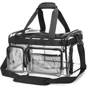 Yarwo Clear Bag Stadium Approved with Shoe Compartment, Collapsible Clear Sports Duffle Tote Bag with Adjustable Strap for Travel Work Concerts Baseball Golf Football Basketball Stadium Events