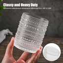 KMIGRUAN Hobnail Drinking Glasses Set of 6,12oz Vintage Glassware Embossed Vintage Water Cups Cocktail Glasses Juice Glasses
