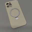 Liquid Silicone Case for iPhone 12 pro MAX with Magnetic Ring Stand, Upgraded Camera Lens Protection, Mil-Grade Drop Shockproof, Anti-Scratch Microfiber Lining Silicone Case (Beige)