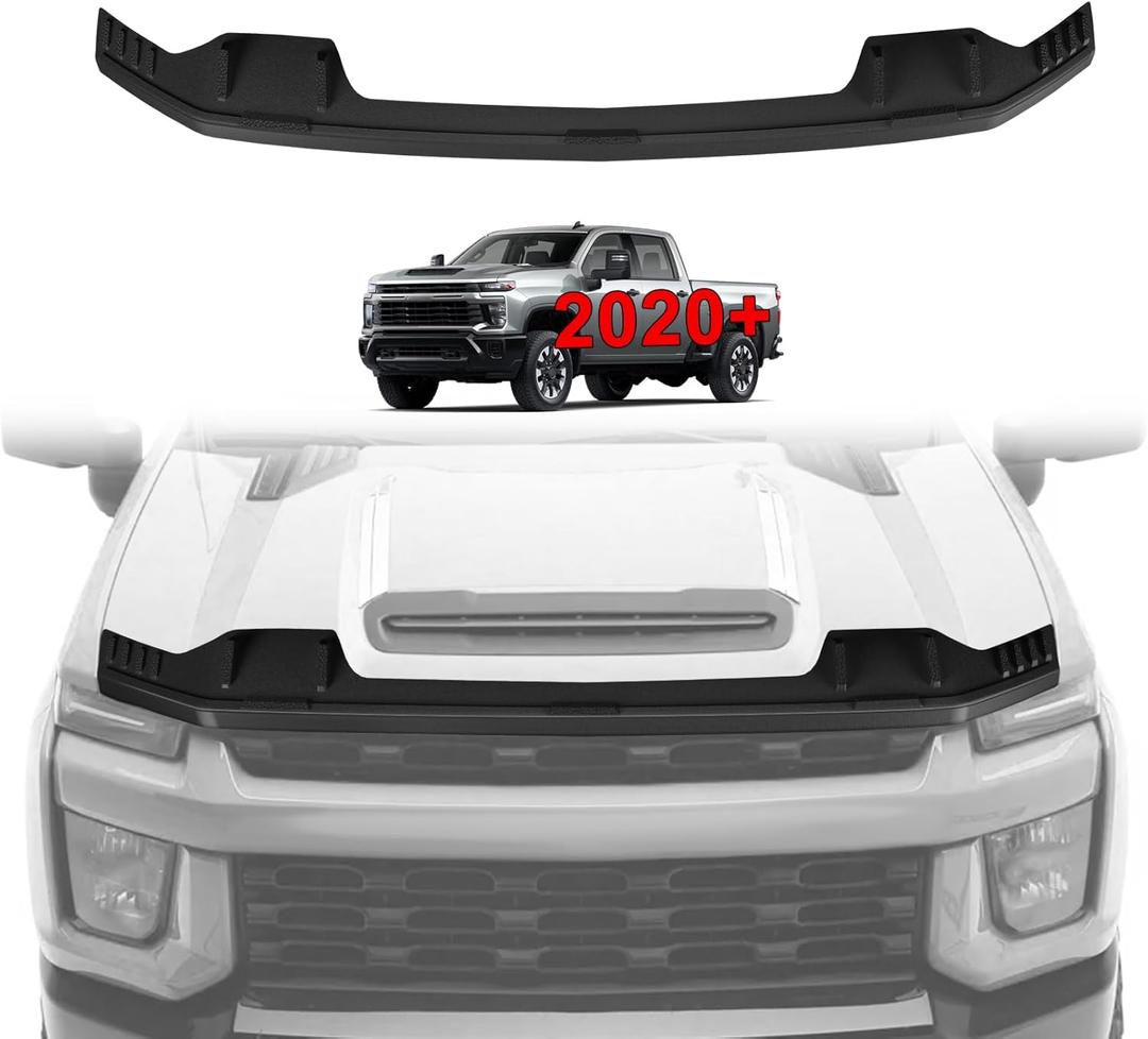 TripleAliners Hood Deflector Protector Compatible with 2020-2025 2026 Chevy Silverado 2500/3500HD Accessories Hood Protector TPE Bug Deflector Shield Replacement