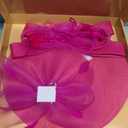 dressfan Wide Brim Fascinator Derby Hats for Women,20s Detachable Flower Hat with Headband for Derby Church Wedding Tea Party (Pink)