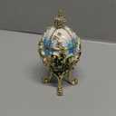 QIFU Hand Painted Easter Egg Style Decorative Enameled Trinket Box Unique Gift for Family