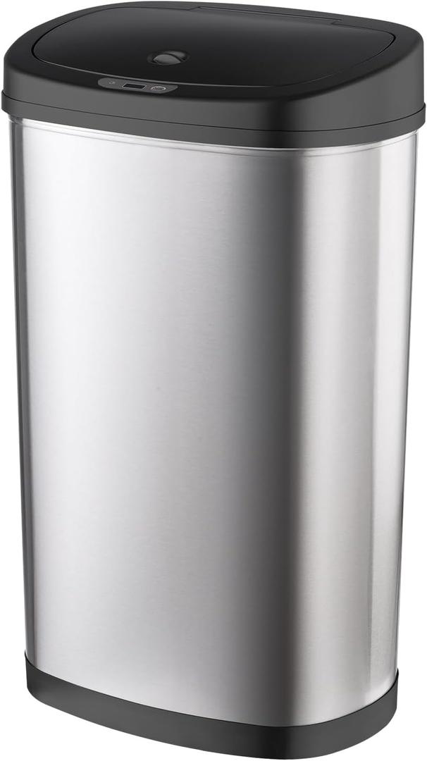 Ninestars DZT-50-22, 13.2 GALLONS / 50 LTRS, Stainless Steel, Motion Sensor Trash Can