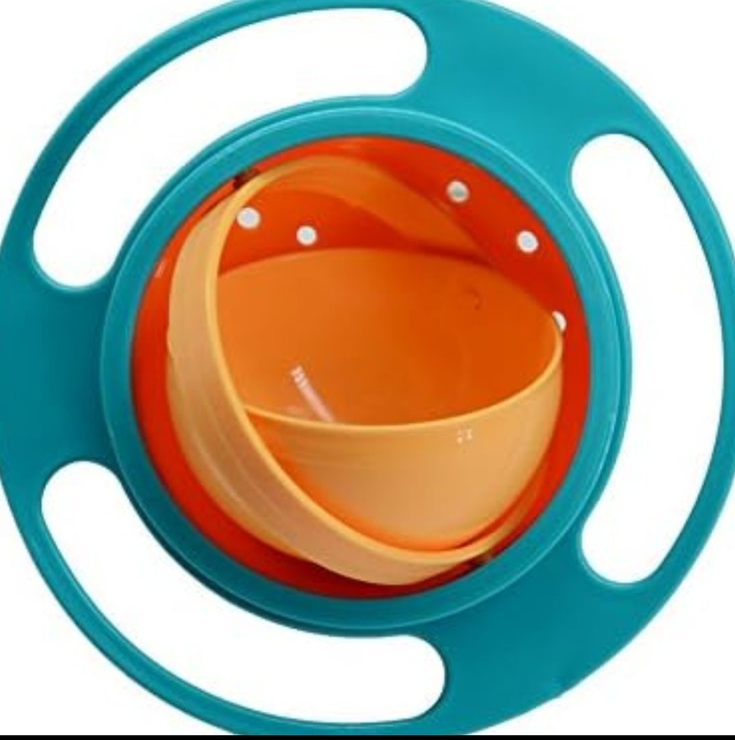 ZTL Gyro Bowl 360 Dgree Rotation Spill Resistant Gyroscopic Bowl with Lid 2 Pack