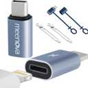 Meenova 60W Lightning to USB C Adapter for iPhone 16 15 Pro Max Plus, S24, Type C Charging Converter, iPhone Lightning to USB-C Adaptor Not for Audio, Apple AirPods Accessories USBC Charger CarPlay (Lanyard-Sized)