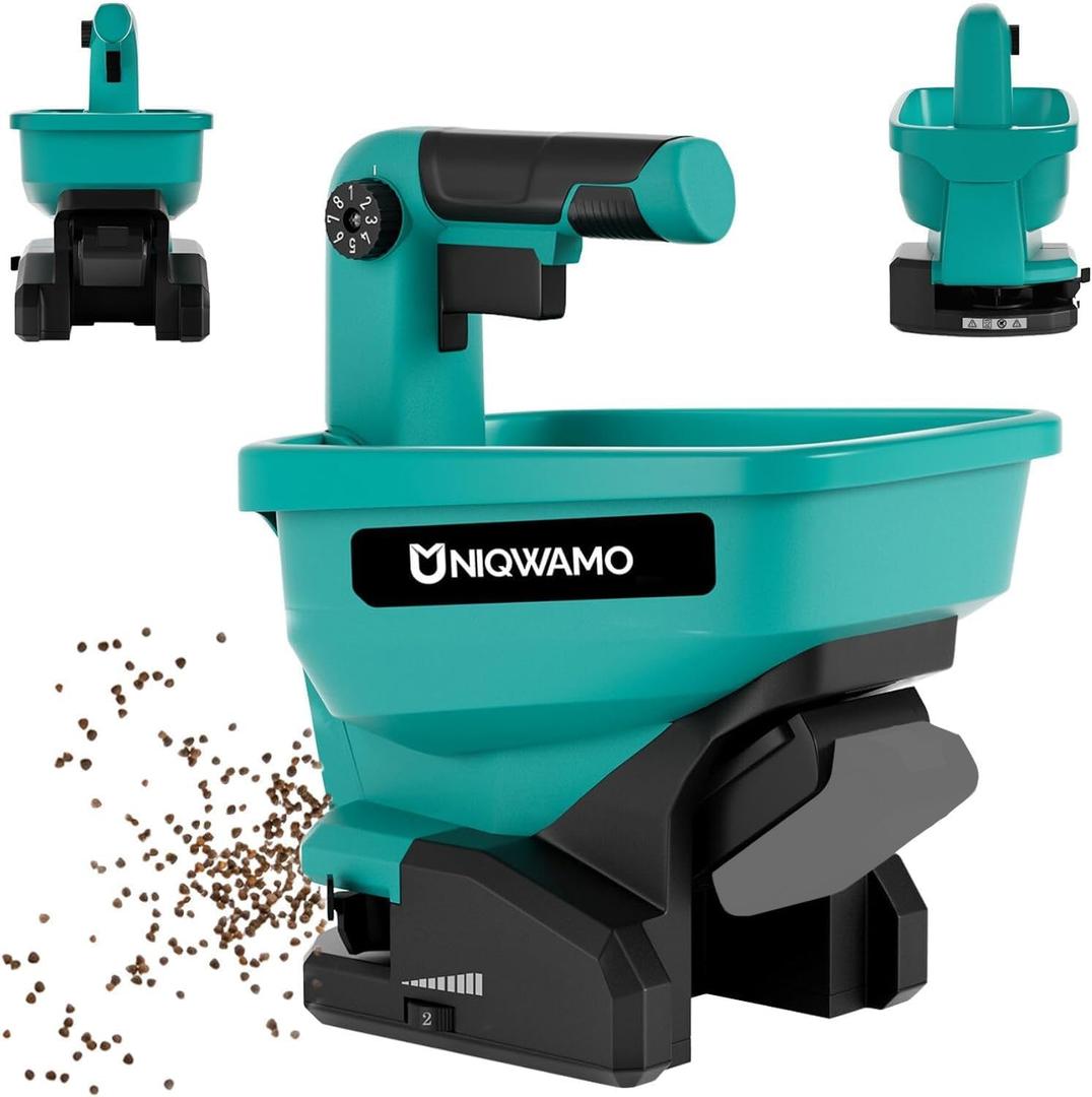 Grass Seed Spreader Compatible for 18v Li-ion Battery, Handheld Power Spreader, Available Year-Round, Seed Spreaders for Lawns, Rock Salt (Battery not Included)