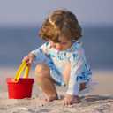 BMCiTYBM Baby Girls Swimsuits Long Sleeve Zipper One Piece UPF 50+ Sun Protection 3-6 Months Swimwear Rash Guard Blue Size 3-6 Months