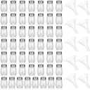 Potchen 50 Pcs Cube Shape Mini Salt and Pepper Shakers Bulk 0.5 oz Small Cube Glass Spice Shaker with Plastic Mini Funnels for Wedding Kitchen Restaurant Travel Camp Party (Silver)