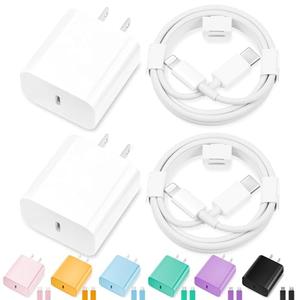 iPhone Charger Fast Charging,[MFi Certified] 2Pack 20W Type C Fast Charger Block with [10FT&6FT] USB C to Lightning Cable Compatible for iPhone 14/13/12/11 Pro Max/Xs Max/XR/X,iPad