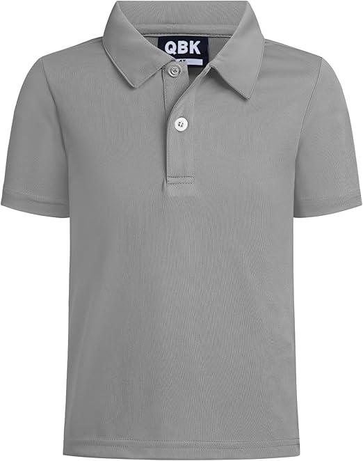 QBK, Beys Active Performance Golf Polo Shirts Kids Stone Grey 5T