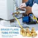 Brass Flare Tube Fitting Coupling Gas Adapter, 5/8" Male Flare x 3/8 Inch Female SAE Thread Pipe Connector Fit for air Conditioning HVAC Automotive Grills (Gold)