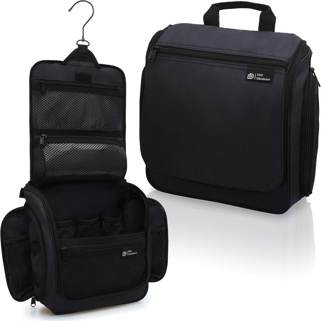 D&D Wanderlust D&D Hanging Travel Toiletry Bag for Men and Women Cosmetics, Makeup and Toiletries Organizer Kit with 10 Compartments (EXP 08/29/26)