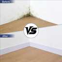Flexible Baseboard Molding Trim 4 in x 60 Ft, Peel-and-Stick Flexible Self-Adhesive Rubber Wall Base Trim, Vinyl Baseboards with Grooved Bases, Suitable for Garages, Cabinets, Flooring,White
