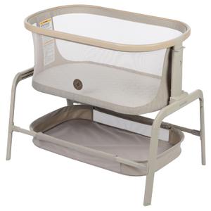 Maxi-Cosi Iora Baby Bassinets Bedside Sleeper, Portable Bassinet, Infant Bedside Sleeper Crib, Height Adjustable, Breathable Mesh, Large Storage Basket, Classic Oat