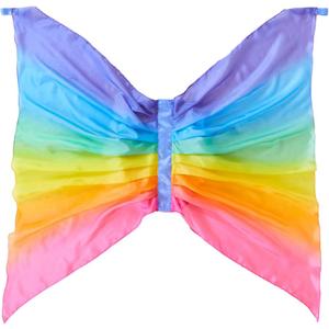 Sarah's Silks Rainbow Fairy Wings | Butterfly Costume for Kids, Real Natural Silk Montessori Waldorf Toys Dress Up for Pretend Play | Hand Dyed Toy for Girls and Boys Ages 3-8
