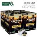 Laughing Man Colombia Huila Coffee, Keurig Single Serve K-Cup Pods, Dark Roast, 88 Count (4 Packs of 22)