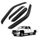 Silverado Rain Guard - Window Visors for Chevy Silverado 2001-2007 /GMC Sierra 1500/2500/3500 Classic Body, Out-Channel Side Window Rain Guards for Silverado, 4PCS, Black, Car Accessories