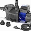 Aquastrong 2/3 HP Above Ground Pool Pump with Timer, 115V, 3000GPH, 1.25"&1.5''adapter, High Flow, Powerful Self Primming Swimming Pool Pumps with Filter Basket, Navy Blue