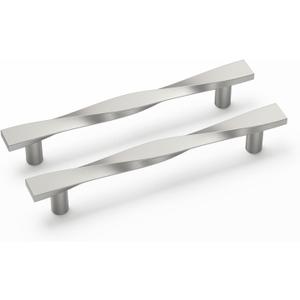 goldenwarm 15 Pack Brushed Nickel Cabinet Pulls Kitchen Cabinet Handles Sliver Drawer Pulls Solid Zinc Alloy Drawer Handles Satin Nickel Dresser Hardware 5Inch Hole Center