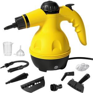 Handheld Steam Cleaner for Home, Powerful Pressurized Steam Cleaner Natural Steamer for Cleaning Car, Bathroom, Shower, Upholstery, Grout, Window, Grease (Yellow)