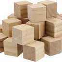KEILEOHO 100 PCS 1.25 Inch Small Wooden Blocks, Unfinished Wooden Cubes, Solid Blank Square Blocks for Crafts, Painting, Puzzle Making, Decorating, DIY Projects
