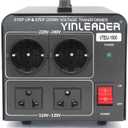 Yinleader 110V to 220/230V Voltage Converter Transformer Step Up/Down 120V to 240V with 2 US&2 EU Outlets 1500W