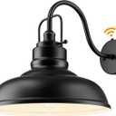 Zeyu 18 Inch Dusk to Dawn Outdoor Barn Light, 1-Light Wall Light, Modern Wall Sconce for Garden Garage, Matte Black Finish, 016-1BL-PC BK, 17.7''