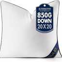 MIULEE 20x20 Inch Throw Pillow Insert Premium Throw Pillow Virgin Microfiber Stuffer Rectangle Pillow for Sofa Bed Couch, 2 pcs, White