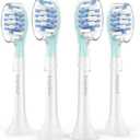Replacement Head for Philips Sonicare Protective Clean 4100 5100 6100 Diamond Clean 9500 Expert Clean 7500 Flex Care Healthy White Electric Sonic Toothbrush C3 G3 W3 C2 G2 C1 Brush, White, 4 Pcs