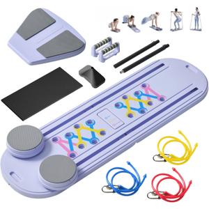 Pilates Reformer Board - Full Body Workout Set for Home Gym, Pilates Exercise Equipment & Ab Machine for Core Strength & Toning - Compact Home Fitness Gear for Women & Men