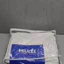 MIULEE 100% Blackout Linen Textured Curtains for Bedroom Solid Thermal Insulated Heathered White Grommet Room Darkening Curtains & Drapes Luxury Decor for Living Room Nursery 52 x 84 Inch (2 Panels)