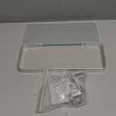 Bathroom Glass Shelf Tempered Glass Rectangular Extra Thick Aluminum Silver Sand Sprayed Wall Mounted 9.84 inches