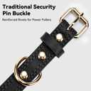 Joytale Genuine Leather Dog Collar for Large Dogs, Heavy Duty Thick Solid Leather for Power Breeds, Sturdy Adjustable Pet Collar with Metal Pin Buckle, Durable for Daily Walking, Black, L