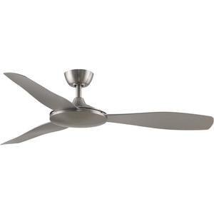 Fanimation GlideAire 3 Blade Ceiling Fan 52 Inches Wide with Brushed Nickel Finish and Brushed Nickel Blades