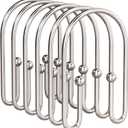 AmazerBath Shower Curtain Hooks, Nickel Shower Curtain Hooks Rust Proof, Non-Slip Simple Double Hook Shower Curtain Hooks for Shower Curtain, Sturdy Shower Curtain Rings, 12Pcs