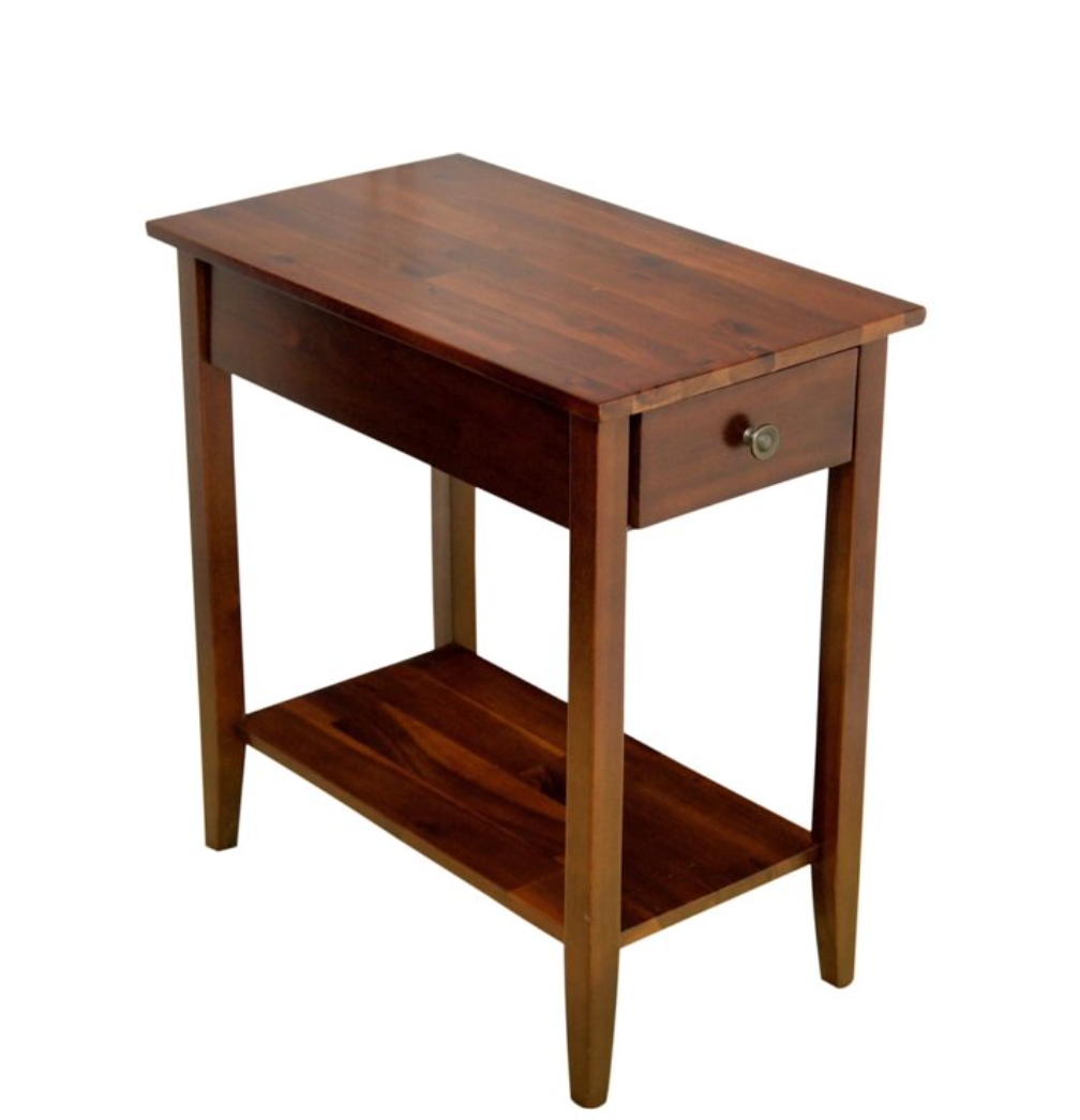 Fairway Avenue Home 2-Tier Solid Acacia Recliner Table with Drawer - Mahogany