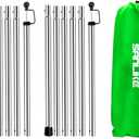 SANLIKE Tarp Poles Adjustable Tent Poles for Tarps Thickened Heavy Duty for Outdoor Canopy Shelter Awning Replacement 12pc Rods- 95in Set of 2 Canopy Poles