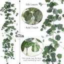 Dallisten 3 Strands Begonia Artificial Vines, 67" Silk Vine Garland with Green Leaves, Fake Hanging Plants Greenery Decor for Home, Bedroom, Wall, Party, Wedding Decoration