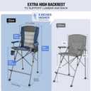 Extra Tall Folding Chairs for Adults 330lbs, Portable Bar Height Foldable Director Chairs for Camping Outside, Comfortable with High Back and Footrest, Blue