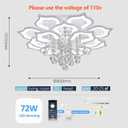 Crystal Flower Ceiling Light,LED Flush Mount Chandelier,16 Petal,31.5in
RGB Backlight,APP & Remote Control,3CCT Dimmable,Timer Function,Luxury Crystal Petal Ceiling Lamp for Living Room Bedroom