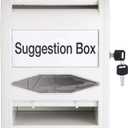 Amazon Basics ABS Suggestion Box with Lock and Key, Ballot Box for Voting, 8.2" x 4.7" x 11.3", Non-clear White