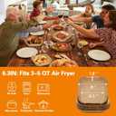 200Pcs Air Fryer Paper Liners, 6.3 Inch Square Disposable Air Fryer Liner, Non-stick Parchment Paper for Frying Baking Roasting Microwave Oven