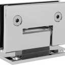 CKB Shower Glass Door Hinge, 90 Degree with Solid Brass, for 3/8"(10mm) to 1/2"(12mm) Thick Tempered Glass, Frameless Shower Door Replacement Hardware kit, Chrome