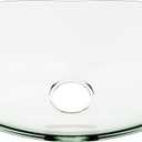 YIMAI Glass Vessel Sink, Above Counter Oval Bathroom Vanity Sink, 18.5" x 11.8" Clear Tempered Glass for Modern Bathrooms, Vanity, Powder Room, Guest Bathroom, 18.5"D x 11.8"W x 5.1"H